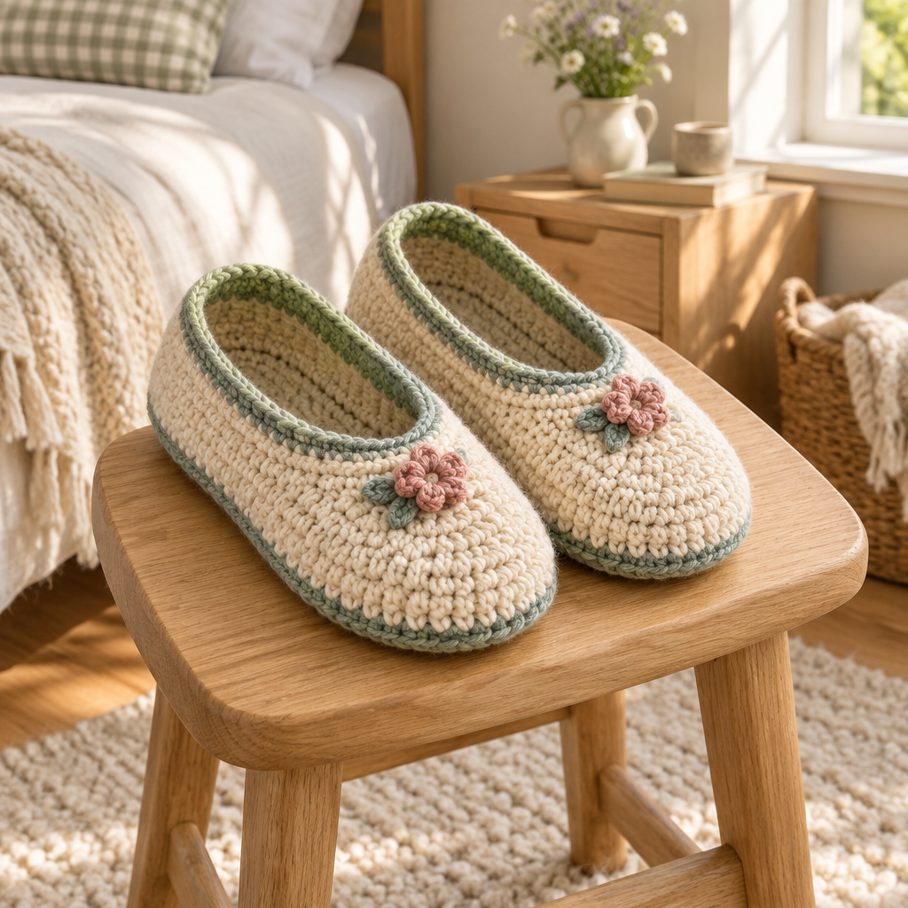 Daisy Crochet House Slippers