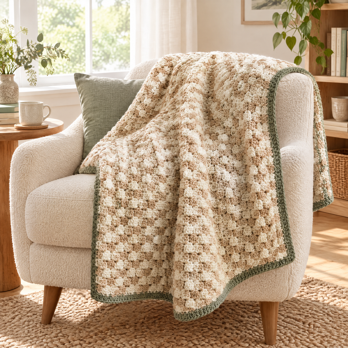 Honeycomb Crochet Throw — styled at home