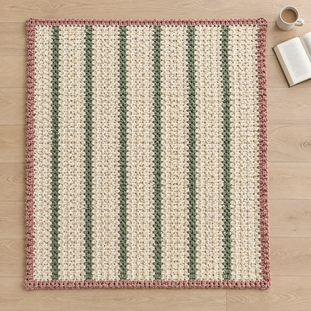 Willow Lane Chunky Crochet Blanket — size reference next to everyday objects