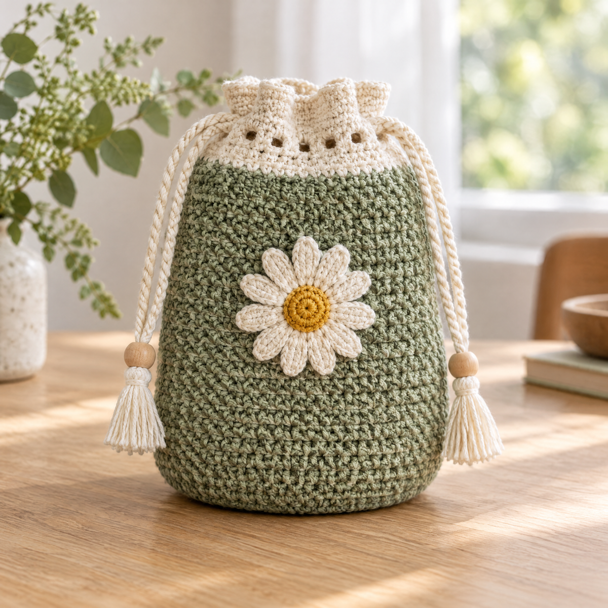 Daisy Drawstring Pouch