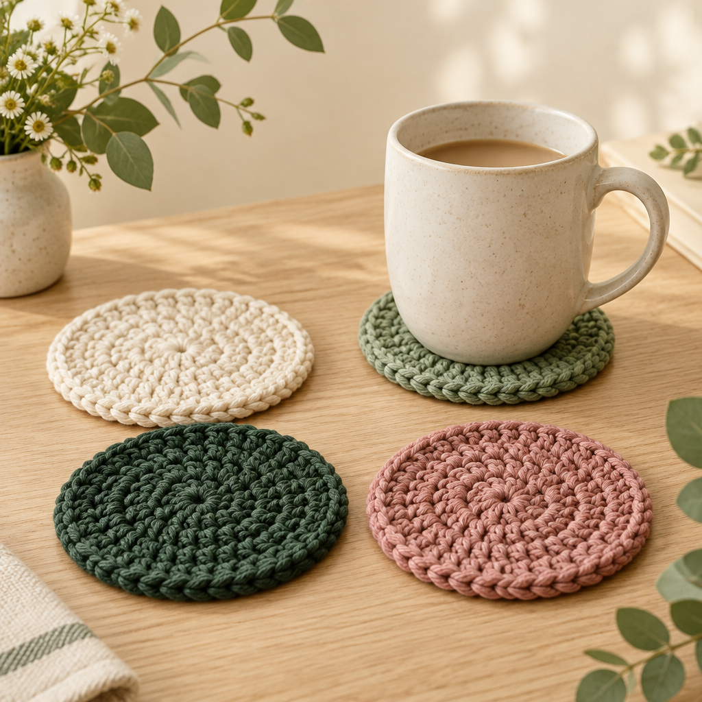 Bloom Crochet Coaster Set